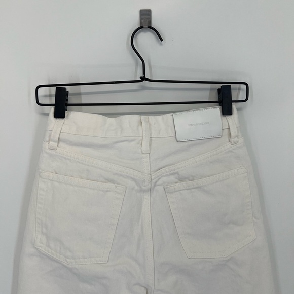 Wardrobe.Nyc White Mid Rise Logo Patch Tapered Jeans - Picture 6 of 10
